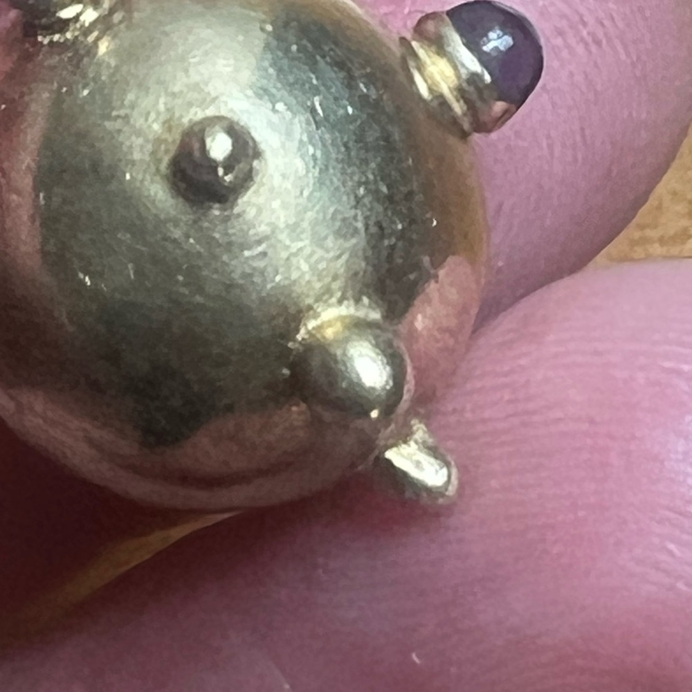 Vintage 1960s Gold-Plated Sterling Silver Sputnik Iolite Pendant HEAVY! 19.8 g - Picture 14 of 15